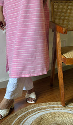 Load image into Gallery viewer, Amanat Women&#39;s Lucknowi Handcrafted Cotton Chikankari Kurti - HONC0276852
