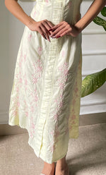 Load image into Gallery viewer, Women&#39;s Lucknowi Handcrafted Cotton Chikankari Long Dress - HONC0309330
