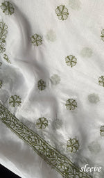 Load image into Gallery viewer, Women&#39;s Lakhnavi Handcrafted Cotton Chikankari Unstitched Kurti Fabric - HONC0284329
