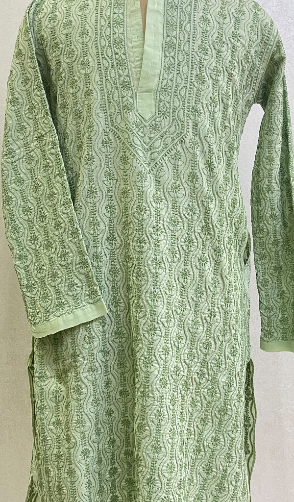 Men's Lucknowi Handcrafted Cotton Chikankari Kurta - HONC0121649