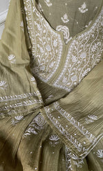 Load image into Gallery viewer, Women&#39;s Lakhnavi Handcrafted Mul Chanderi Semi - Stitched Kurta And Dupatta Set - HONC0309524
