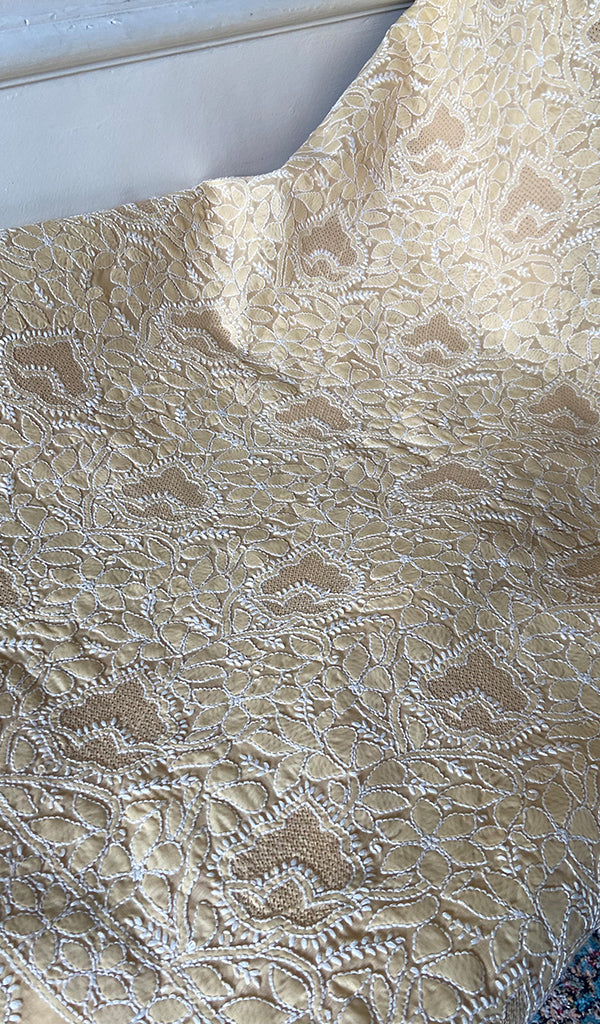 Women's Lakhnavi Handcrafted Cotton Unstitched Chikankari Suit Material - HONC0354998