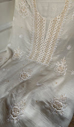 Load image into Gallery viewer, Women's Lakhnavi Handcrafted Mul Chanderi Unstitched Kurta And Dupatta Set - HONCO297198