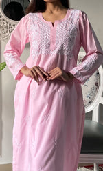 Load image into Gallery viewer, Women's Lucknowi Handcrafted Cotton Chikankari Kurti - HONC0330710