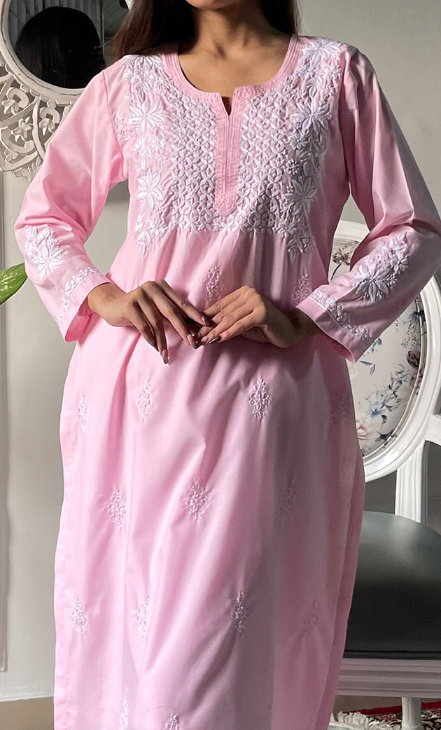 Women's Lucknowi Handcrafted Cotton Chikankari Kurti - HONC0330710