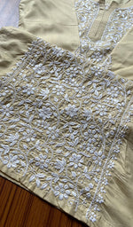 将图像加载到图库查看器中， Women&#39;s Lucknowi Handcrafted Cotton Chikankari Kurti - HONC0301009
