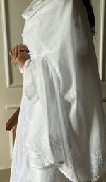 Load image into Gallery viewer, Women&#39;s Lucknowi Handcrafted Cotton Chikankari Dupatta - HONC0302712
