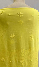 将图像加载到图库查看器中， Women&#39;s Lakhnavi Handcrafted Viscose Georgette Chikankari Unstitched Kurti Fabric - HONC0206911
