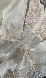 Load image into Gallery viewer, Women's Lakhnavi Handcrafted Mul Chanderi Semi - Stitched Kurta And Dupatta Set -  HONC0343195