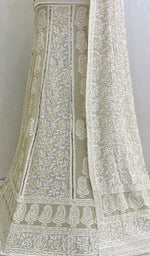 Load image into Gallery viewer, Women&#39;s Lakhnavi Handcrafted Bridal Pure Silk Georgette Chikankari Lehenga Set - HONC0155611
