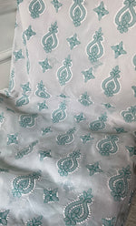 Load image into Gallery viewer, Women&#39;s Lakhnavi Handcrafted Unstitched Cotton Chikankari Suit Material - HONC0317409

