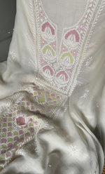 Load image into Gallery viewer, Women&#39;s Lakhnavi Handcrafted Mul Chanderi Unstitched Kurta And Dupatta Set- HONC0307467
