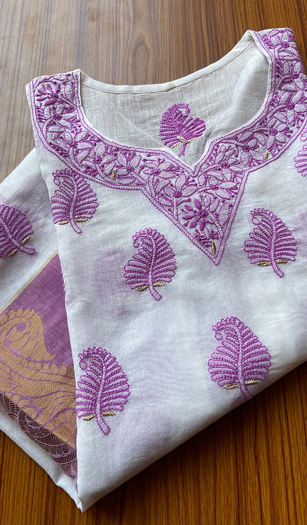 Women's Lakhnavi Handcrafted Cotton Chikankari Kurti - NC3901