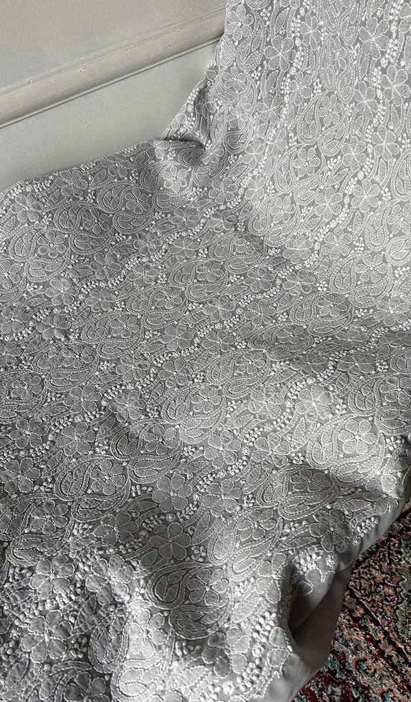 Women's Lakhnavi Handcrafted Unstitched Cotton Chikankari Suit Material - HONC0348582