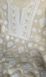 Load image into Gallery viewer, Women&#39;s Lakhnavi Handcrafted Unstitched Cotton Chikankari Suit Material - HONC0317401
