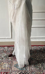 将图像加载到图库查看器中， Women's Lucknowi Handcrafted Pure Organza Silk Chikankari Saree - HONC0307590
