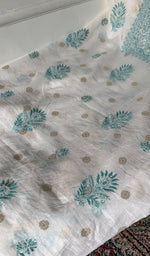 Load image into Gallery viewer, Women's Lakhnavi Handcrafted Chanderi Silk Unstitched Kurta And Dupatta Set - HONC0366820
