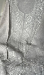 Load image into Gallery viewer, Women&#39;s Lakhnavi Handcrafted Tissue Chanderi Semi - Stitched Kurta And Dupatta Set - HONC0257411
