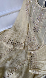 Load image into Gallery viewer, Women's Lakhnavi Handcrafted Mul Chanderi Semi - Stitched Anarkali And Dupatta Set - HONC0339440