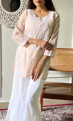 Load image into Gallery viewer, Ishani Women's Lakhnavi Handcrafted Mul Chanderi Chikankari Top - HONC0325397