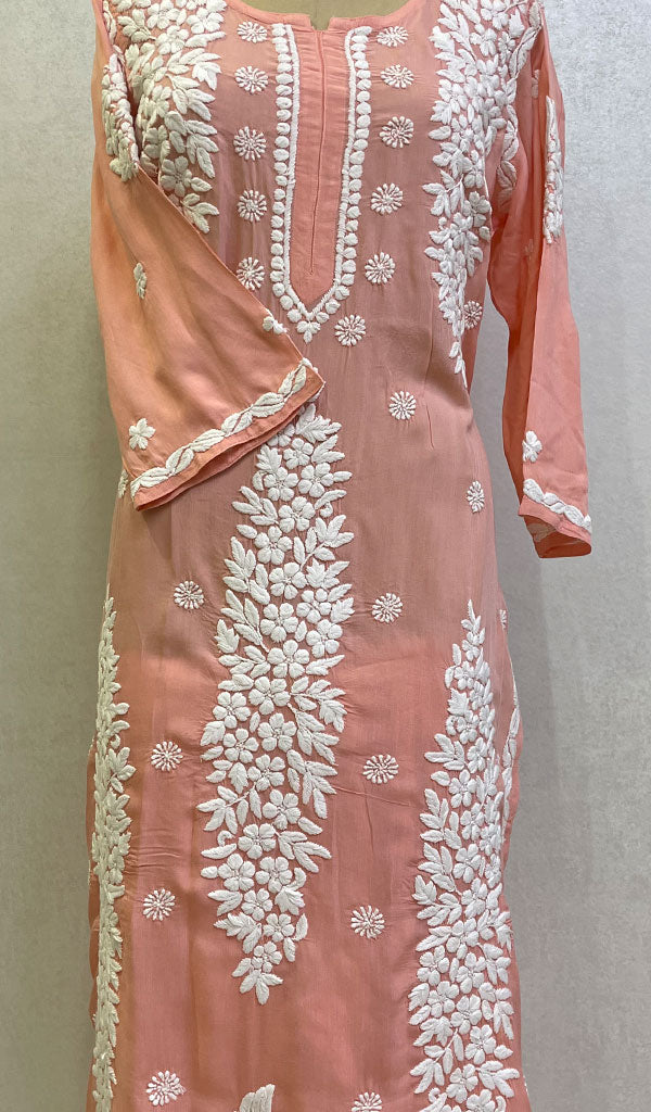 Safina Women's Lakhnavi Handcrafted Modal Cotton Chikankari Kurta And Palazzo Set - HONC0174073