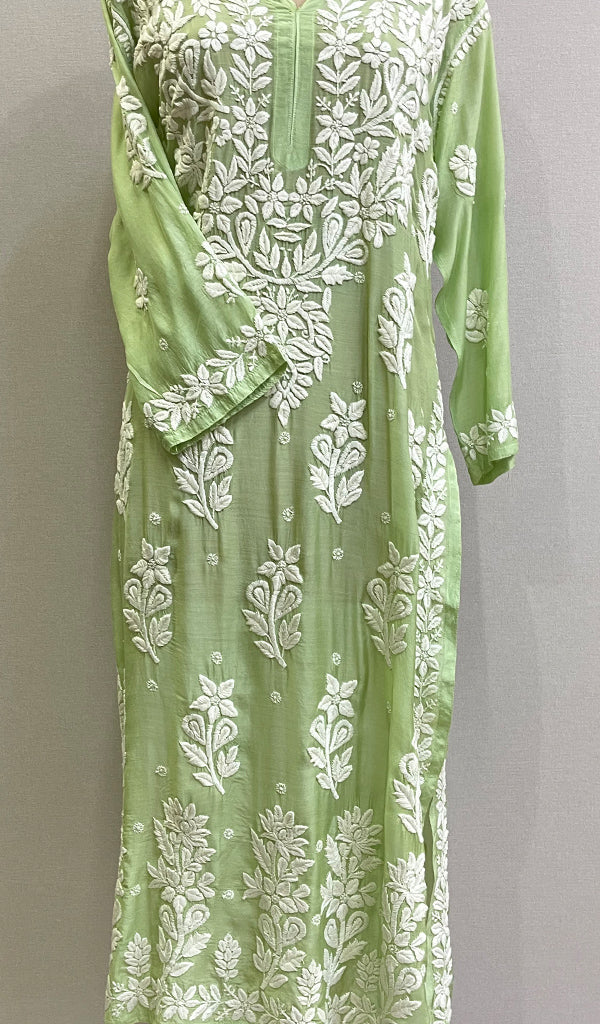 Alfisha Women's Lucknowi Handcrafted Muslin Chikankari Kurti - HONC0177429