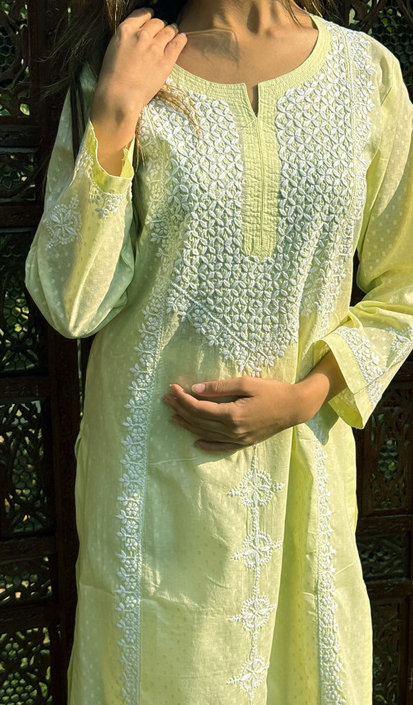 Women's Lucknowi Handcrafted Cotton Chikankari Kurti - HONC0217320