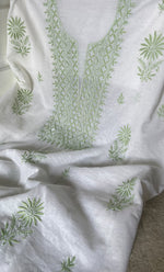 Load image into Gallery viewer, Women&#39;s Lakhnavi Handcrafted Mul Chanderi Unstitched Kurta And Dupatta Set - HONC0311228
