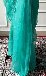 将图像加载到图库查看器中， Women's Lucknowi Handcrafted Pure Organza Silk Chikankari Saree - HONC0321769