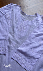Load image into Gallery viewer, Women's Lakhnavi Handcrafted Cotton Chikankari Top - HONC0214056