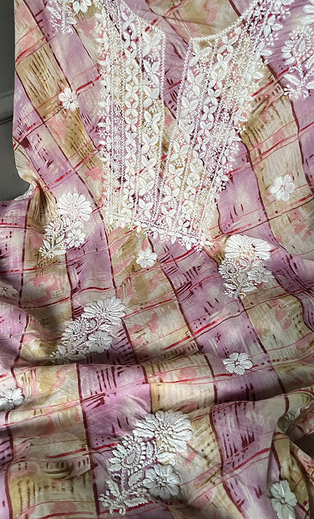 Women's Lakhnavi Handcrafted Cotton Chikankari Kurta And Kurta Dupatta Set - HONC0312685