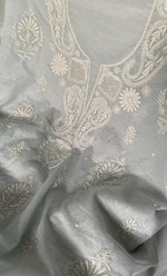 将图像加载到图库查看器中， Women's Lakhnavi Handcrafted Mul Chanderi Unstitched Kurta And Dupatta Set - HONC0273088