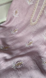 Load image into Gallery viewer, Mahira Women's Lakhnavi Handcrafted Mul Chanderi Unstitched Chikankari Full Suit - HONC0355238