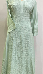 将图像加载到图库查看器中， Pari Women&#39;s Lucknowi Handcrafted Muslin Chikankari Kurti - HONC0204801
