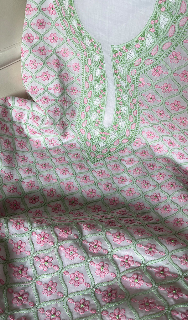 Misba Women's Lakhnavi Handcrafted Cotton Chikankari Suit Material - HONC0291808