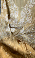 将图像加载到图库查看器中， Tripty Women's Lakhnavi Handcrafted Mul Chanderi Semi - Stitched Anarkali And Dupatta Set - HONC0496652