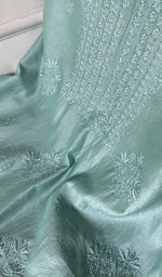 Load image into Gallery viewer, Women's Lakhnavi Handcrafted Chanderi Silk Unstitched Chikankari Full Suit - HONC0350715