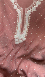 Load image into Gallery viewer, Jazba Women's Lakhnavi Handcrafted Mul Chanderi Unstitched Kurta And Dupatta Set - HONC0495494