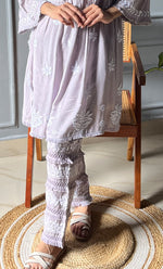 Mishika Women's Lakhnavi Handcrafted Modal Cotton Chikankari Kurta And Pant Set - HONC0301771