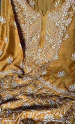 Load image into Gallery viewer, Women&#39;s Lakhnavi Handcrafted Chanderi Silk Semi - Stitched Kurta And Dupatta Set - HONC0258039
