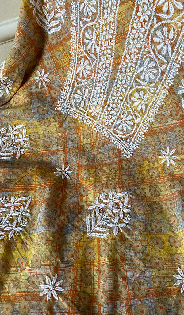 Women's Lakhnavi Handcrafted Cotton Chikankari Kurta And Kurta Dupatta Set - HONC0264807