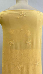将图像加载到图库查看器中， Women&#39;s Lakhnavi Handcrafted Viscose Georgette Chikankari Unstitched Kurti Fabric - HONC0206888
