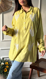 Load image into Gallery viewer, Trisha Women's Lakhnavi Handcrafted Cotton Oversized  Chikankari Top - HONC0325798