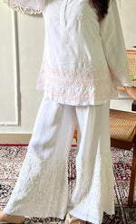 Load image into Gallery viewer, Women's Lakhnavi Handcrafted Modal Cotton Chikankari Top - HONC03088020