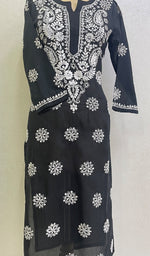 Load image into Gallery viewer, Women&#39;s Lucknowi Handcrafted Cotton Chikankari Kurti-HONC0148403