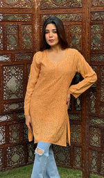 Load image into Gallery viewer, Women&#39;s Lucknowi Handcrafted Viscose Georgette Chikankari Top - HONC0227641
