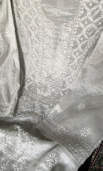 Load image into Gallery viewer, Women's Lakhnavi Handcrafted Tissue Chanderi Semi-Stitched Kurta And Dupatta Set - HONC0323646