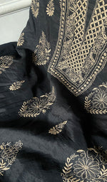 Load image into Gallery viewer, Women's Lakhnavi Handcrafted Mul Chanderi Unstitched Chikankari Full Suit - HONC0351095