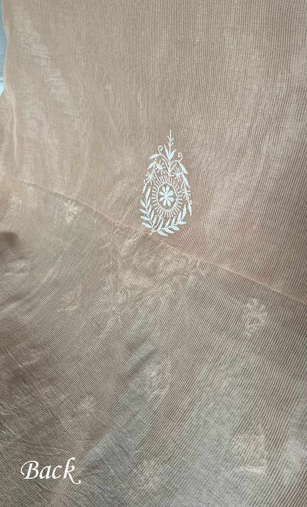 Lucknowi Handcrafted Maheshwari Mul chanderi Chikankari Unstitched Unisex Kurta Fabric - HONC0300046