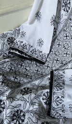 Load image into Gallery viewer, Women Lakhnavi Handcrafted Unstitched Cotton Chikankari Suit Material 